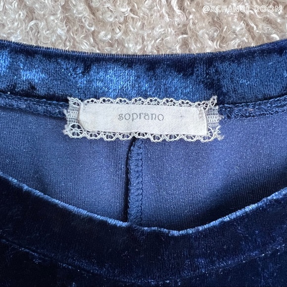 Soprano Girls Blue Velvet Shirt - Picture 5 of 8